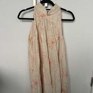 Love Bonito Martina Embroidered Mandarin Collar Mini Dress Halter Top w/ Pockets